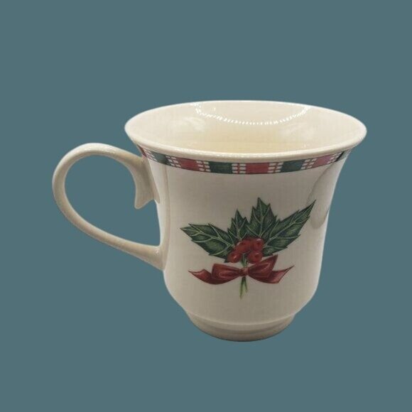 Set Of 6 Tartan Ribbon Footed 6-8oz Cups - Picture 7 of 8